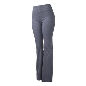 Women Yoga Pants Soft Cotton Wide Waist Band Flare Hem Leg Bootcut Charcoal Gray